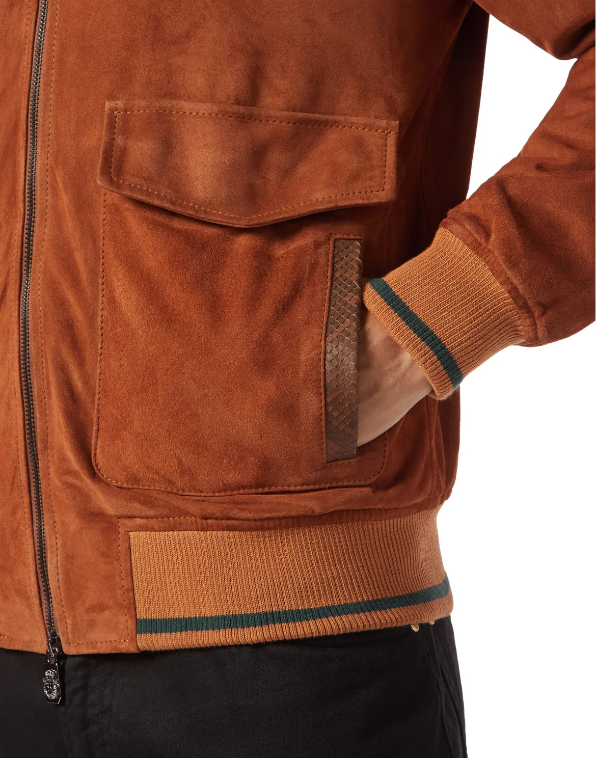 Python Suede Bomber, цвет: Коричневый