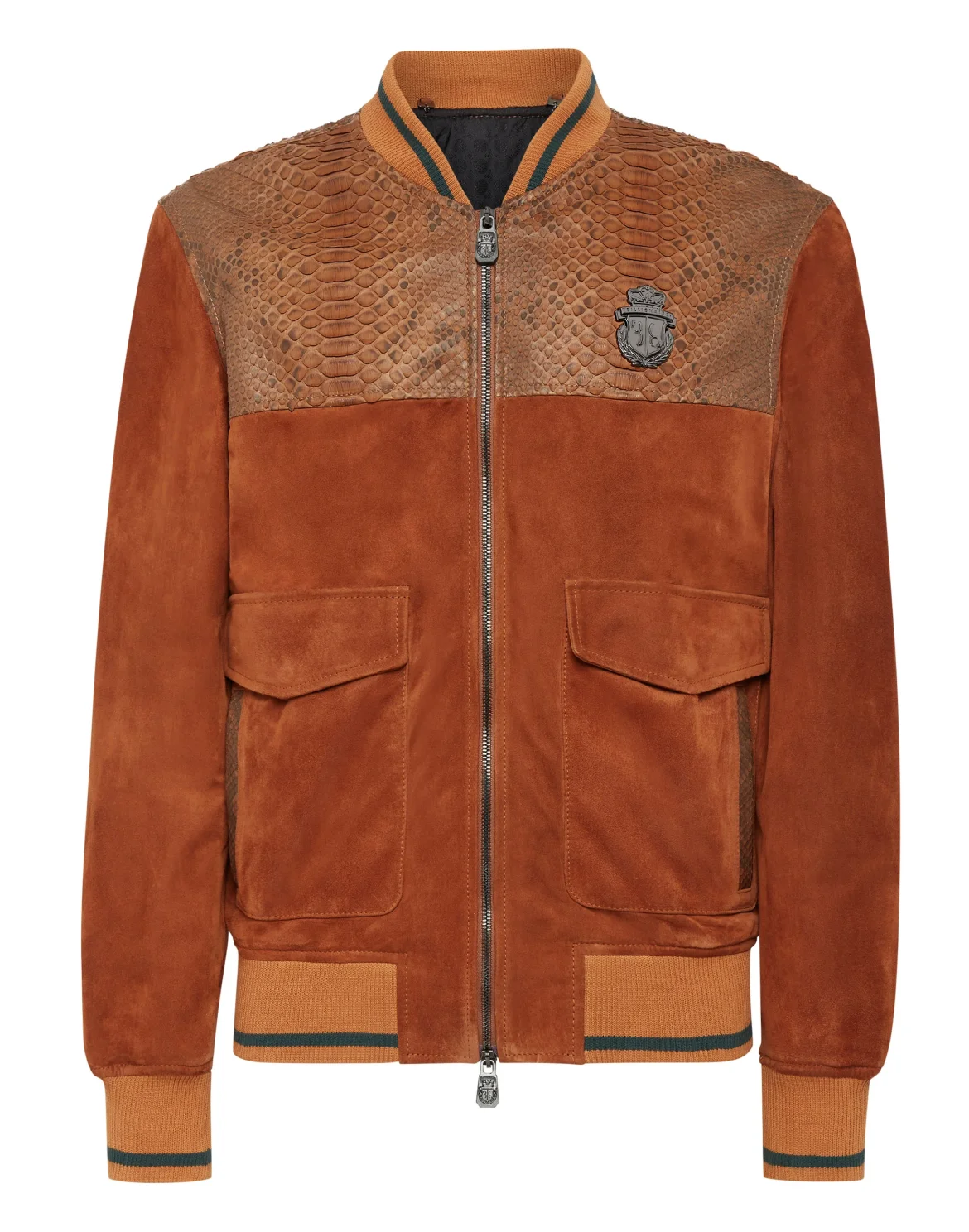 Python Suede Bomber, цвет: Коричневый