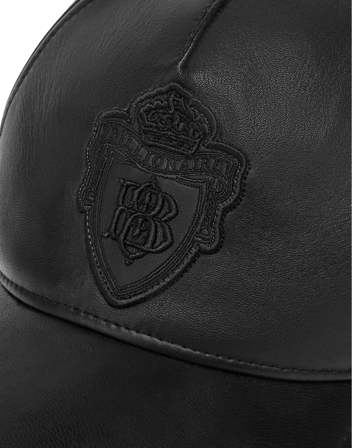 Leather Baseball Cap, цвет: Черный