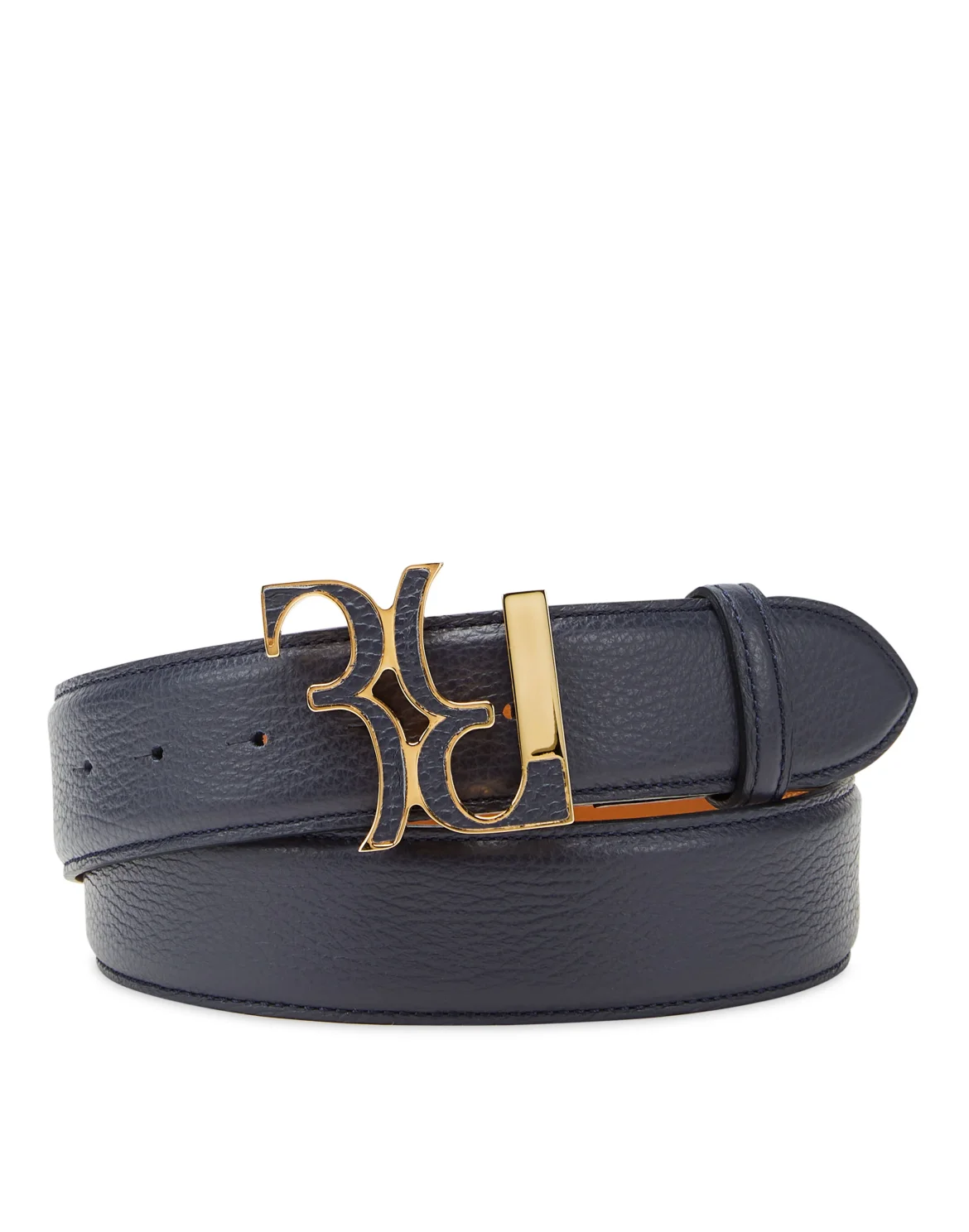 Embossed Leather Belt, цвет: Синий