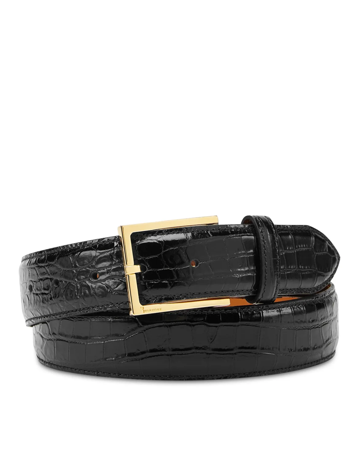 Crocco Printed Leather Belt, цвет: Черный