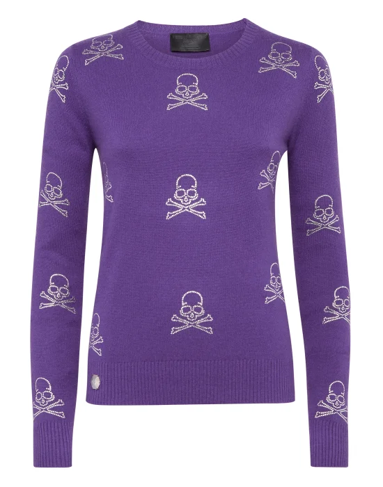 Pullover Round Neck LS Skull