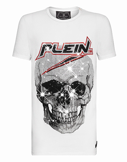 T-shirt Platinum Cut Round Neck Space Plein