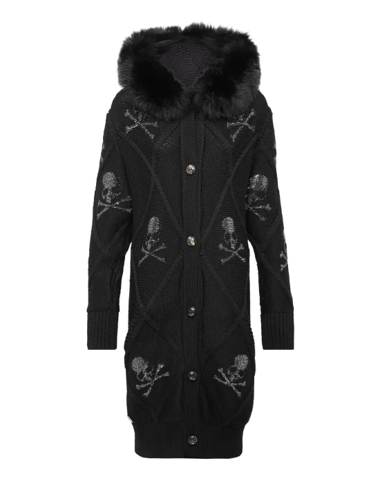 Knit hoodie Skull