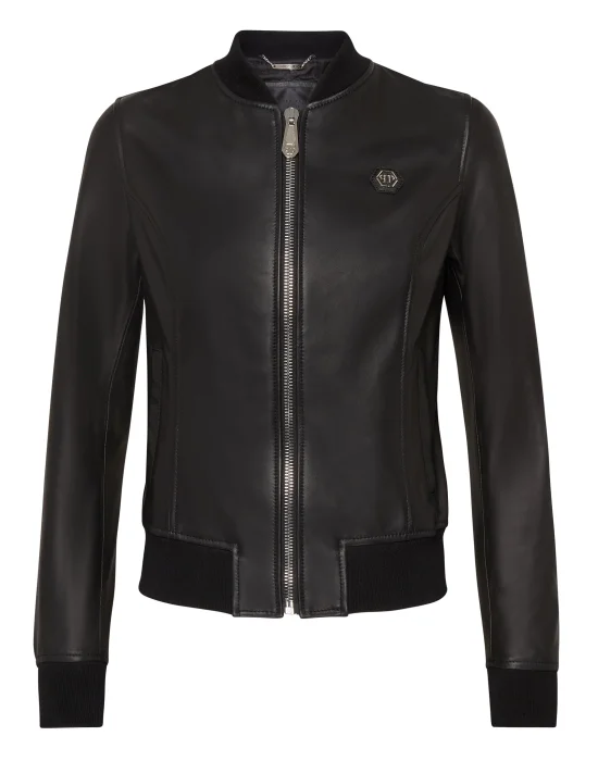 Leather Bomber Space Plein