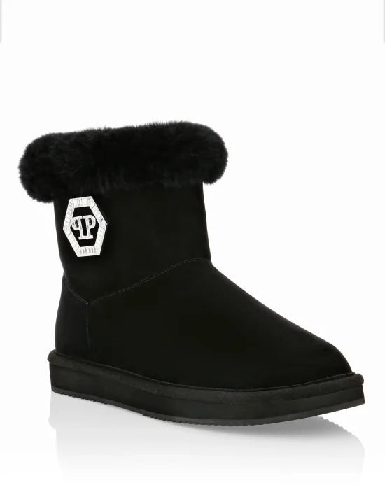 Boots Low Flat Crystal Plein