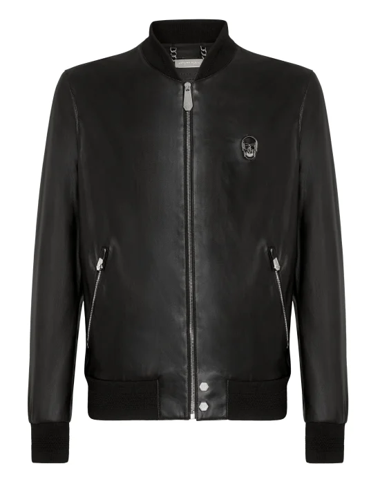 Leather Bomber Skull