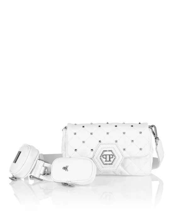 Calf Leather Mini Shoulder Bag Studs