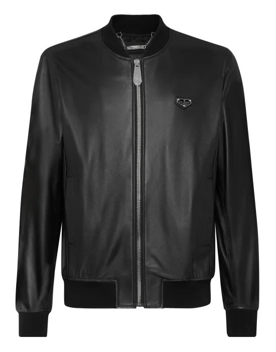 Leather Bomber Iconic Plein
