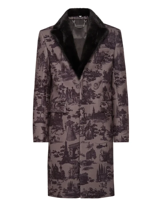 Wool sartorial jacquard coat En PLEIN air
