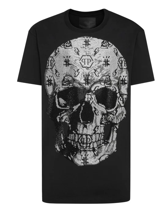 T-shirt Round Neck SS stones Skull