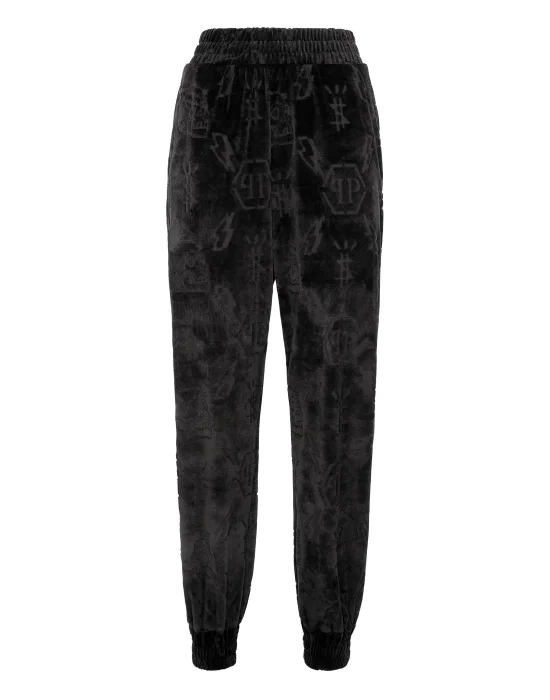 Velvet Jogging Trousers Lasered Monogram