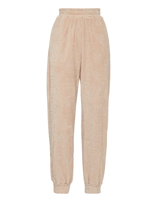 Velvet Jogging Trousers Lasered Monogram