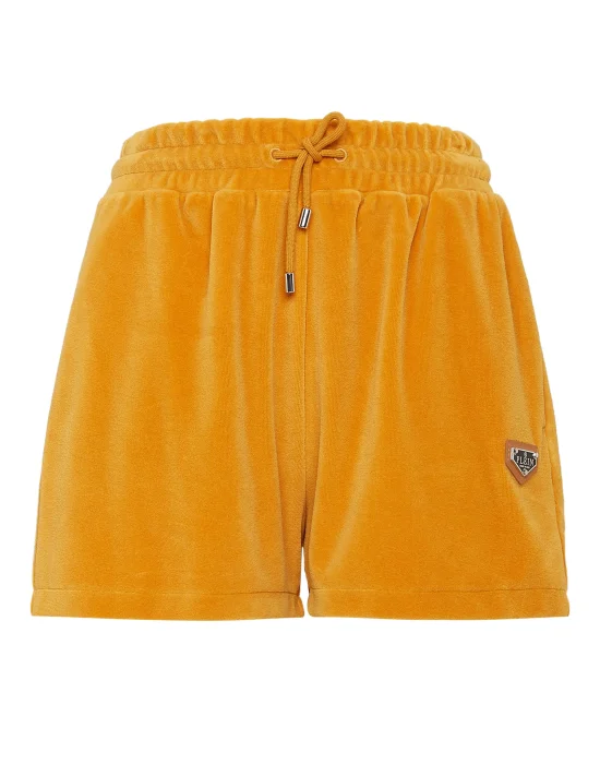 Velvet Jogging Shorts Crystal Chain