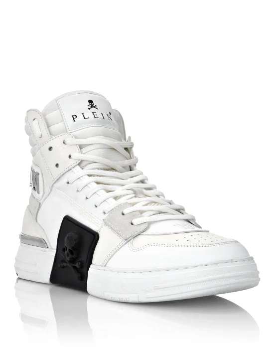 PHANTOM KICK$ Hi-Top Mixed Materials Skull
