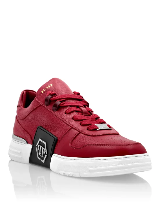 LO-TOP SNEAKERS PHANTOM KICK$ LEATHER Platinum HEXAGON