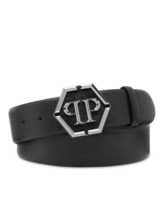 Leather Belt Hexagon