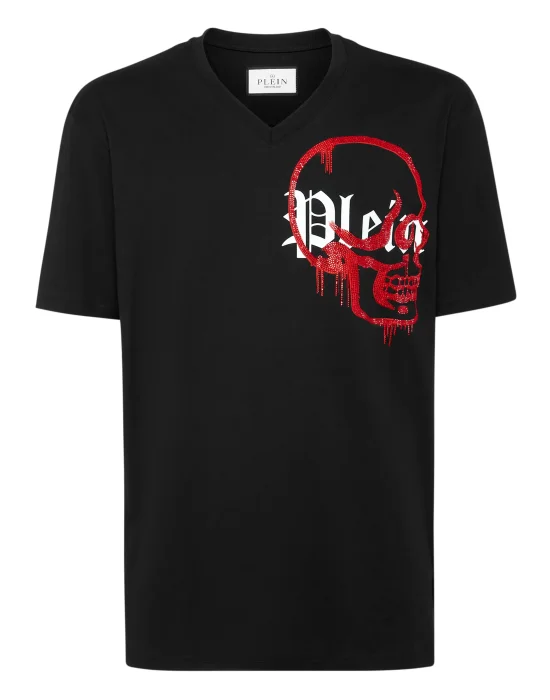 T-shirt V-Neck SS Graffiti with Crystals