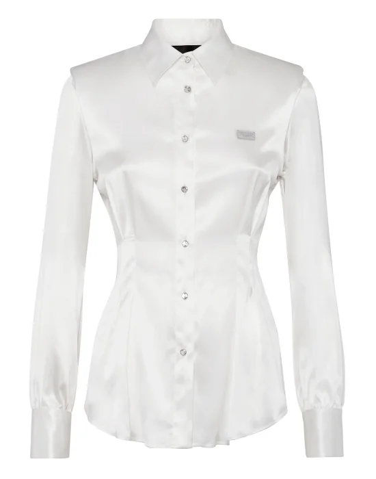 Silk Padded Shoulder Shirt