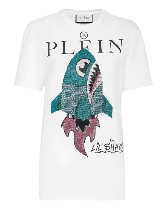 T-shirt Round Neck SS Man Fit Monsters with Crystals