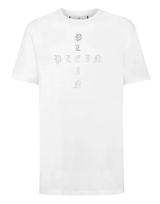T-shirt Round Neck SS Man Fit Gothic Plein with Crystals