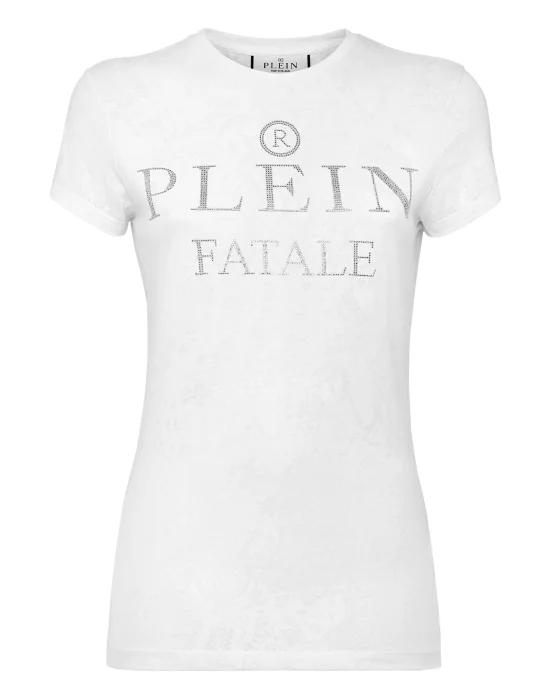 T-shirt Round Neck SS Sexy Pure Fit with Crystals