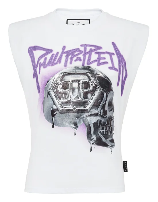 Tank Top Padded Shoulder Skull