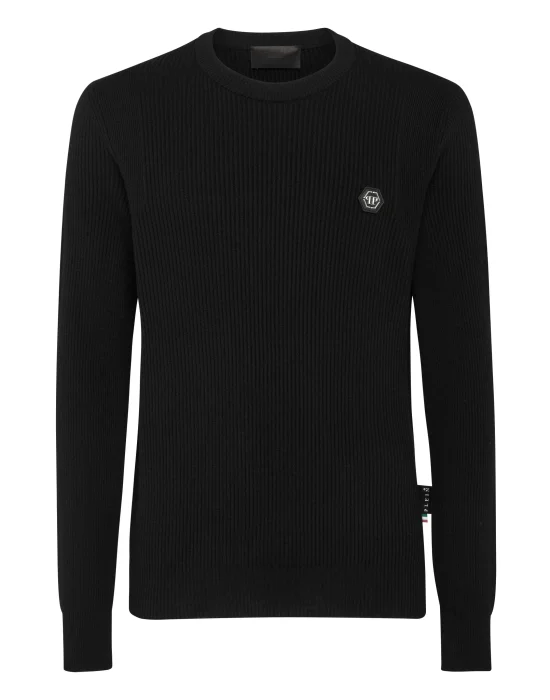 Merino Wool Pullover Round Neck LS Skull&Bones