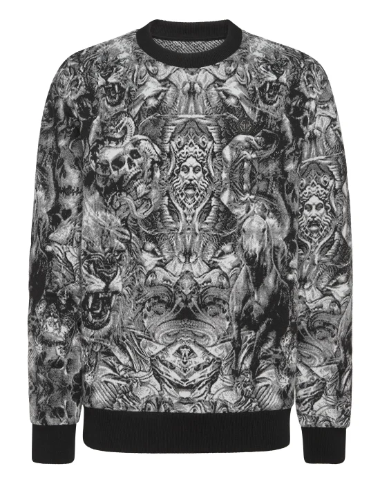 Knit Pullover Round Neck LS Tattoo