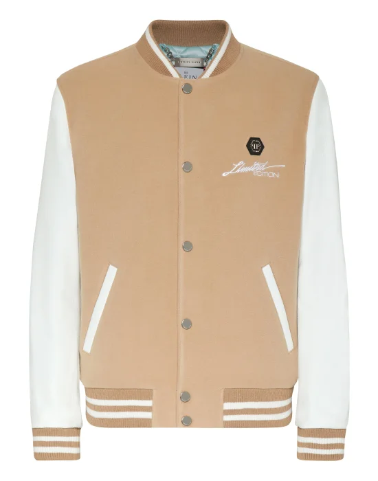 Wool and Leather Bomber Skull & Bones