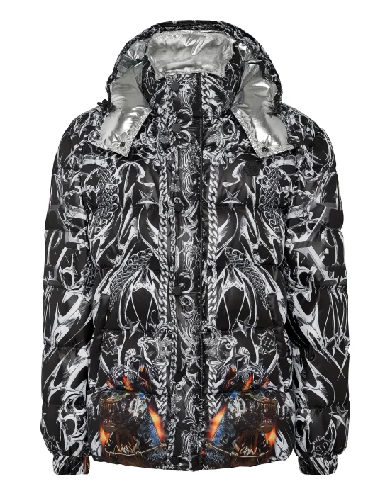 Nylon Puffer Jacket Chrome