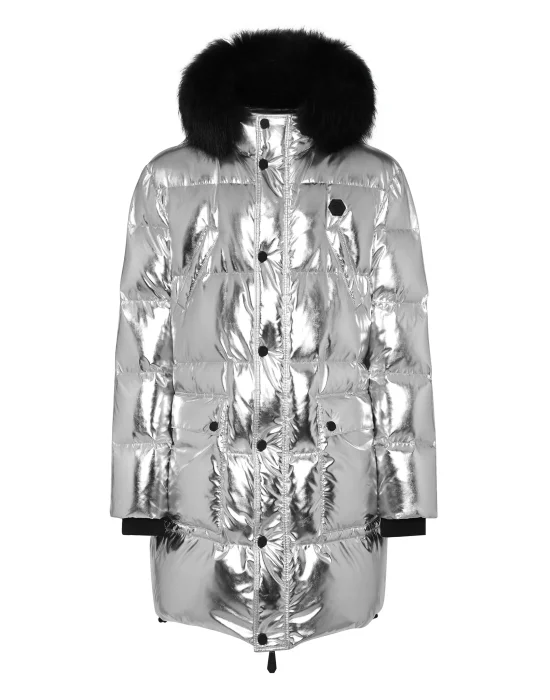 Nylon Parka with Real Fur Skull&Bones