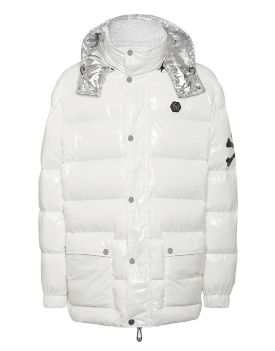 Oversize Nylon Puffer Jacket Skull&Bones
