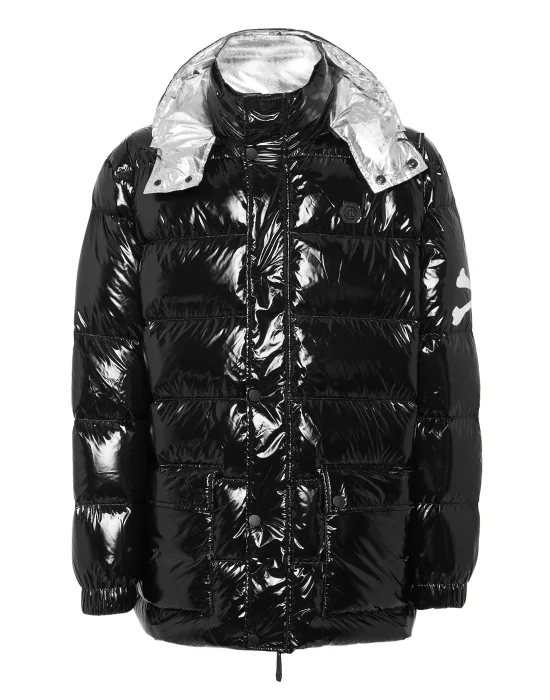 Oversize Nylon Puffer Jacket Skull&Bones