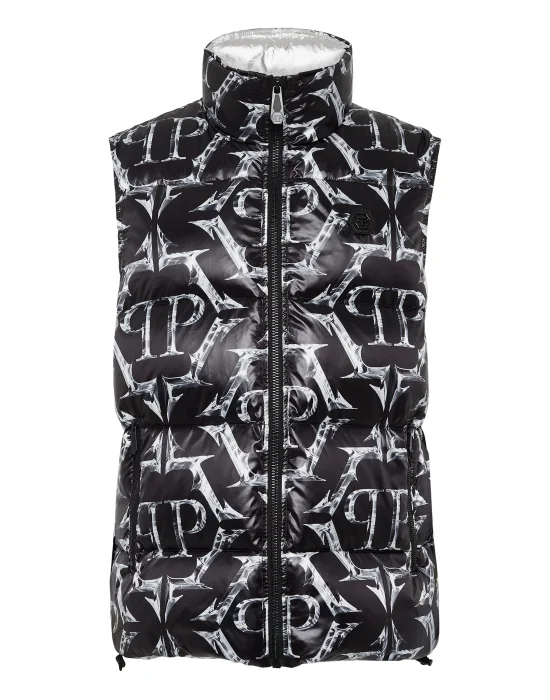Nylon Puffer Vest Chrome