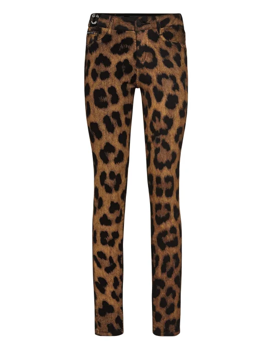 Denim Jeggings Leopard