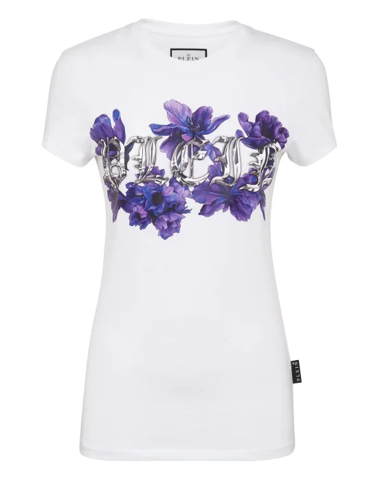 T-shirt Round Neck Sexy Pure Fit Flowers