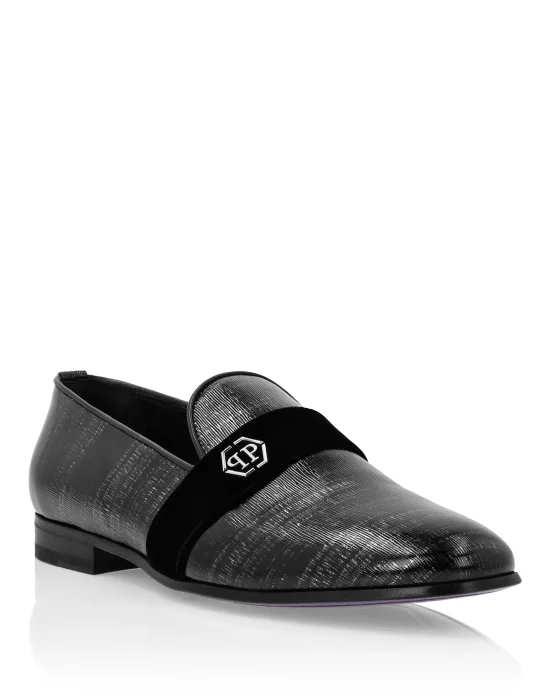 Patent Leather Loafers Hexagon