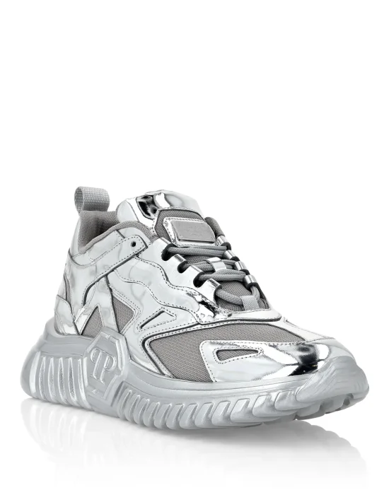 Mirror and Patent Leather Mix Runner Hexagon