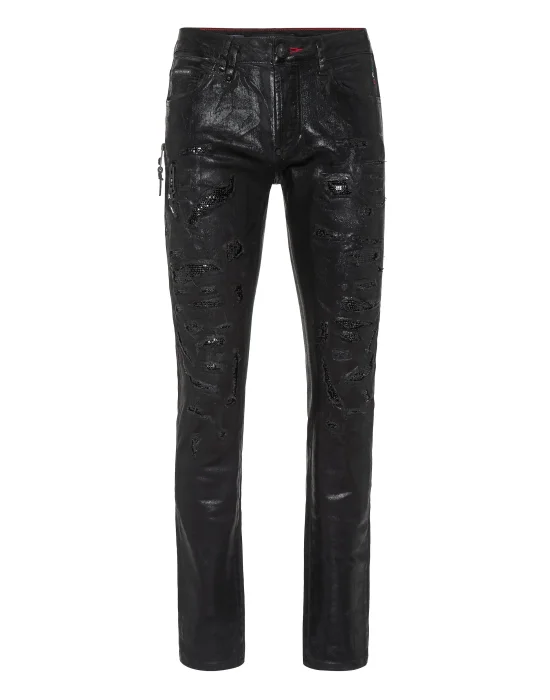 Denim Rock Star Trousers Metallic Mash