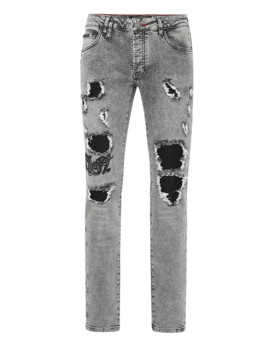 Denim Super Straight Cut Trousers Dragon