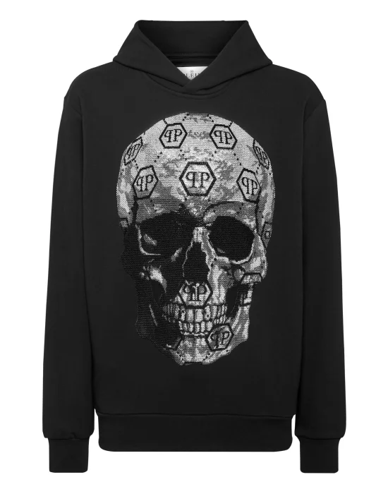 Hoodie Sweatshirt Skull strass