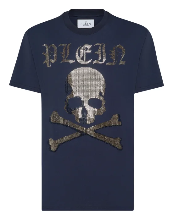 T-shirt Round Neck SS Strass Skull&Bones
