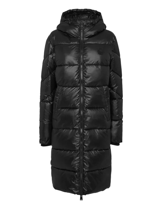 Nylon Long Puffered Jacket