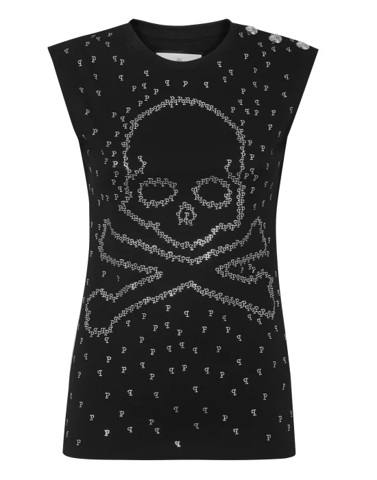 Tank Top Strass Skull&Bones