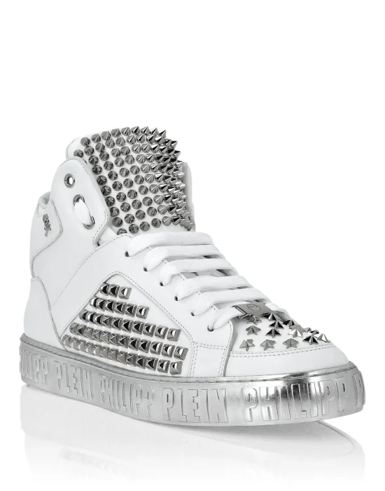 Nappa Leather Mid-Top Sneakers Studs