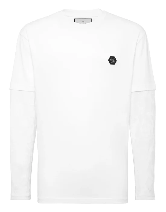Double-Sleeved Longsleeve T-Shirt Jacquard Crest
