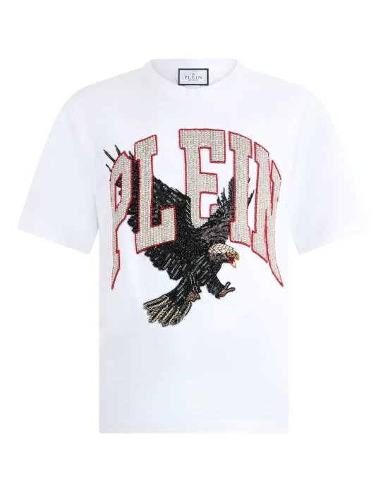 Washed Round Neck T-Shirt Plein Eagle