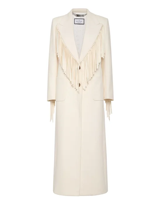 Fringes Long Coat Plein Deluxe