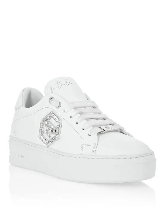 Nappa Leather Low Top Sneakers Crystal Fatale